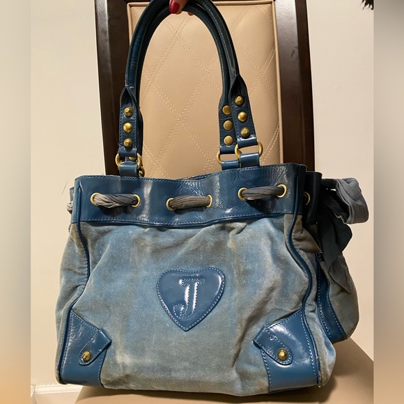 Juicy Couture Blue Velour Daydreamer Handbag - Picture 4 of 15